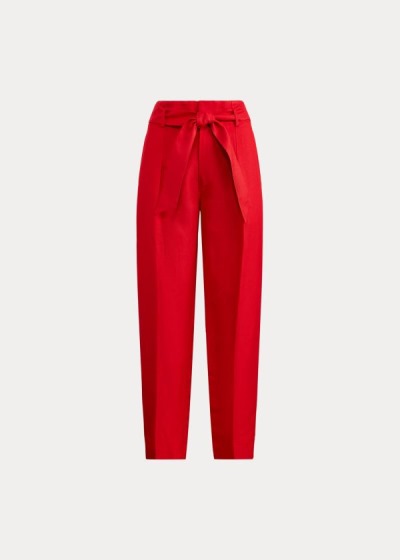 Pantalones Ralph Lauren Mujer Rojos - Linen-Twill Cropped - ARIVX8627